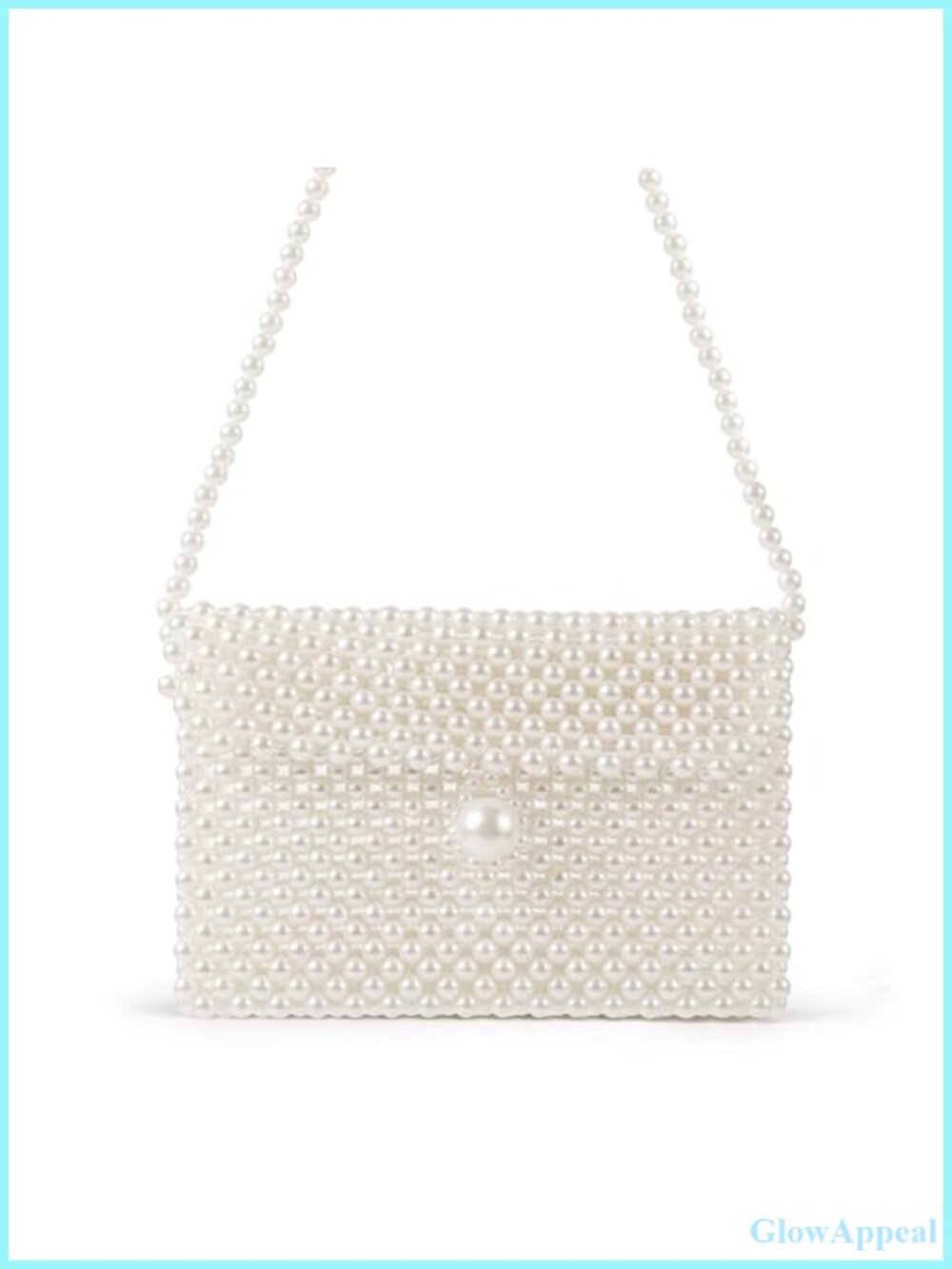 Pearl Clutch Bag Beaded Chain Evening Purse Handmade Party Wedding